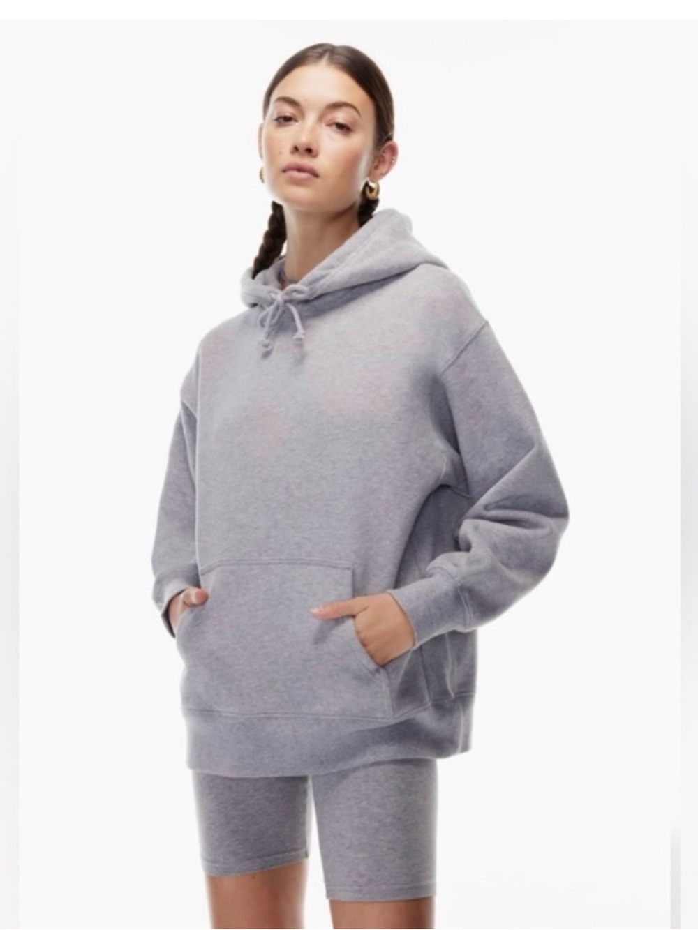 Oversized Aritzia Heather Gray Hoodie boyfriend Sweatshirt